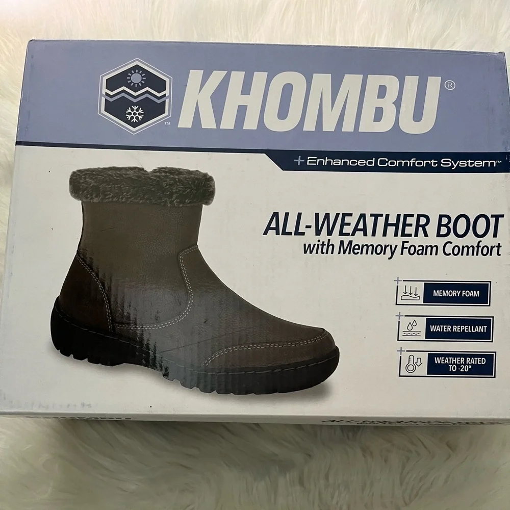 🆕 Khombu Addison Women's Gray Snow Boots Size 10 Faux Fur Lined Winter